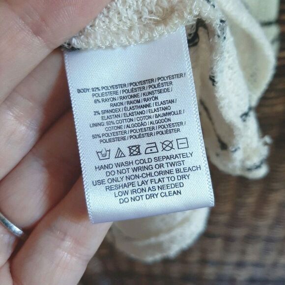 Anthropologie Postmark Latitudes Sweater Medium Cream Striped Nautical Coastal - Picture 6 of 6